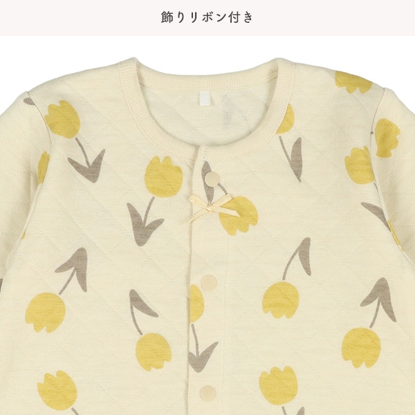 キルトチューリップ総柄長袖コンビドレス