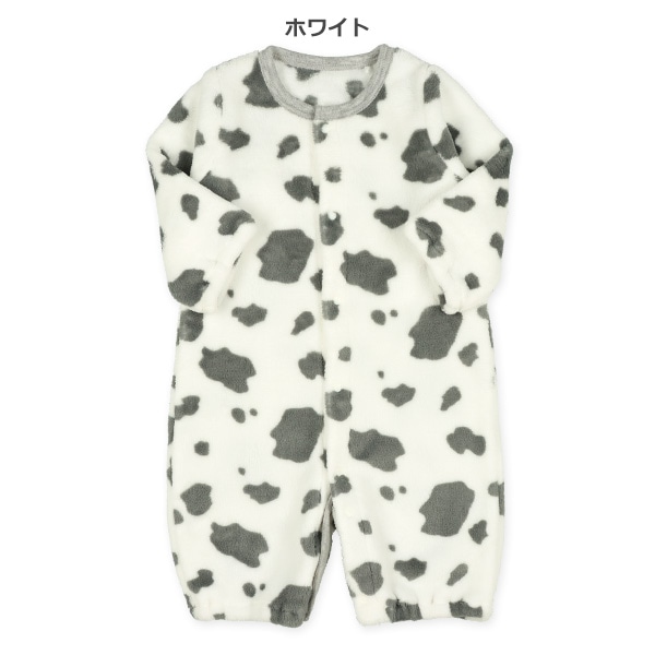 フリースホルスタインモウモウ長袖コンビドレス