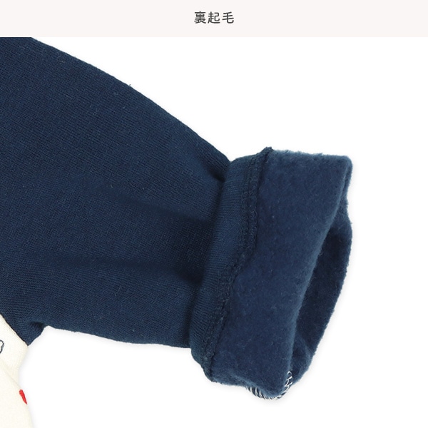 裏起毛襟切り替えトリコロール長袖コンビドレス