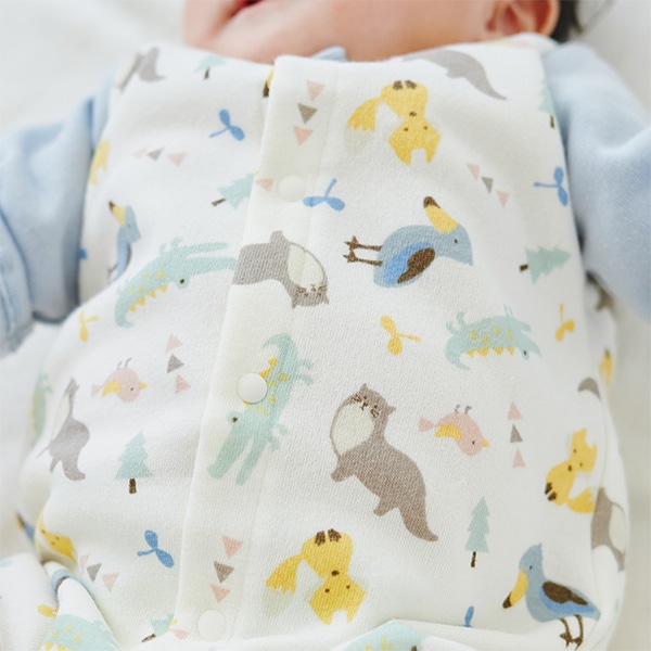 裏起毛人気者アニマル長袖コンビドレス