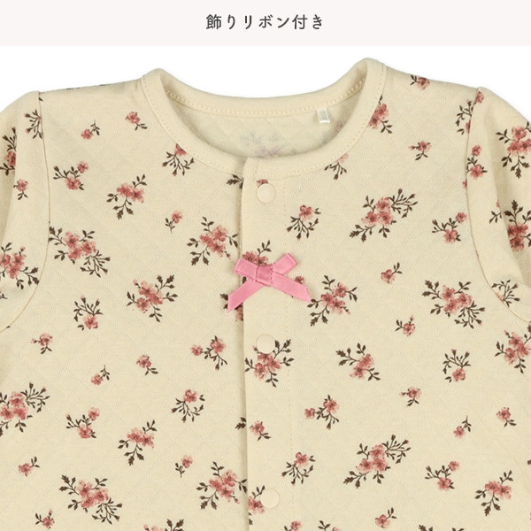 キルトリバティリボン長袖コンビドレス