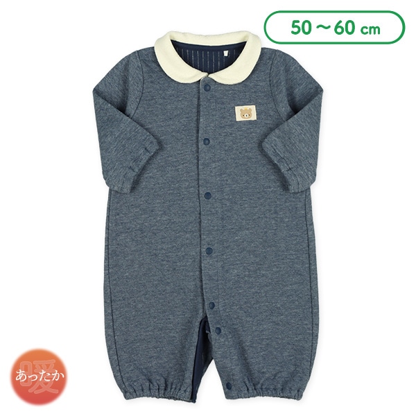 ニットキルト襟付き杢長袖コンビドレス