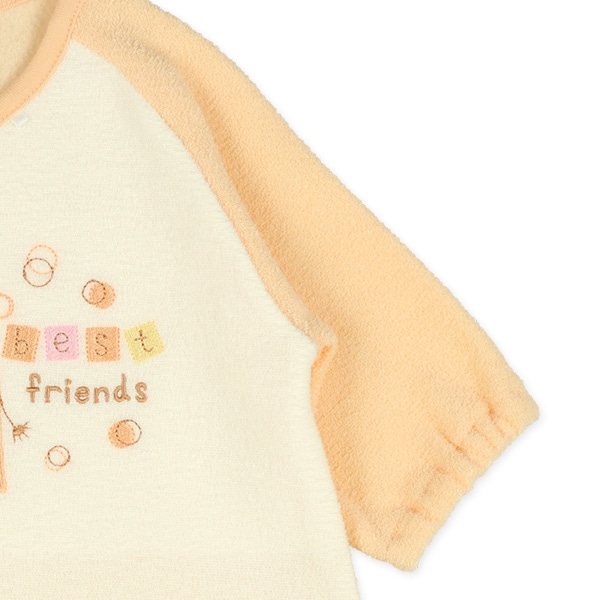 ブークレーぞうアップリケ刺繍長袖コンビドレス