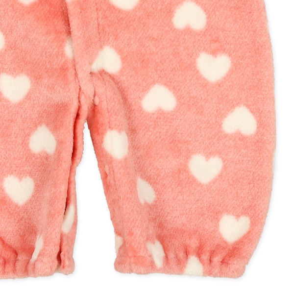 フラノフリースハート総柄刺繍長袖コンビドレス