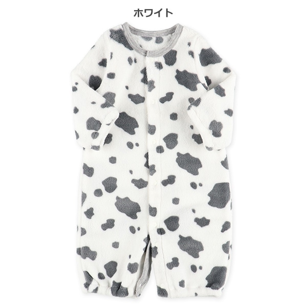 もこもこフリースホルスタイン長袖コンビドレス