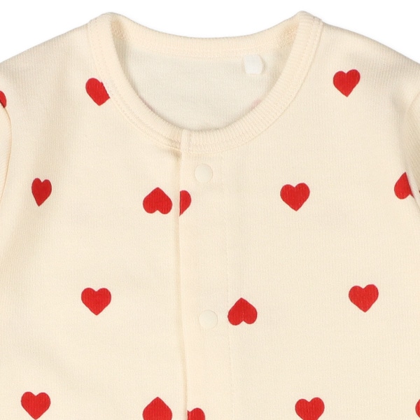 スムースハートプリント長袖プレオール