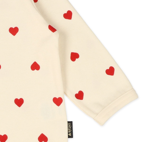 スムースハートプリント長袖プレオール