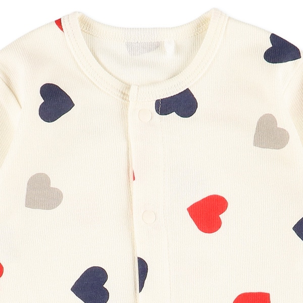 スムーストリコロールハート長袖プレオール