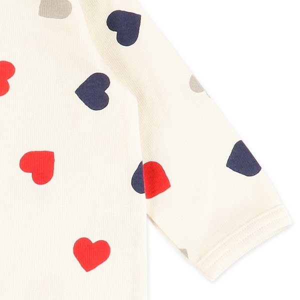 スムーストリコロールハート長袖プレオール