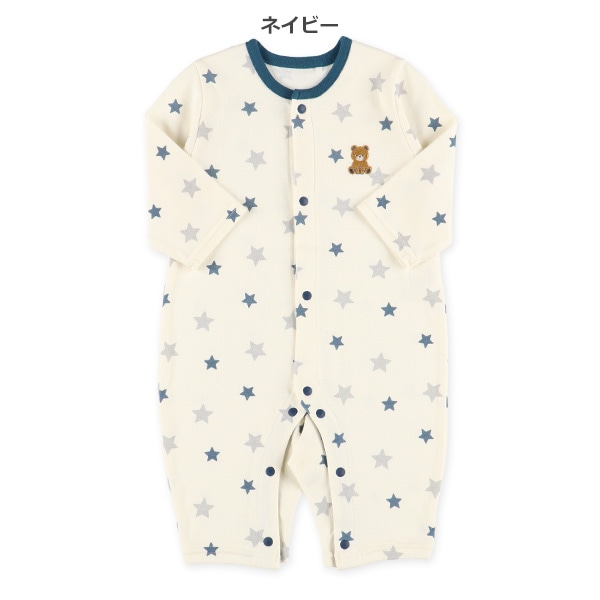 スムース星柄くまワンポイント長袖プレオール
