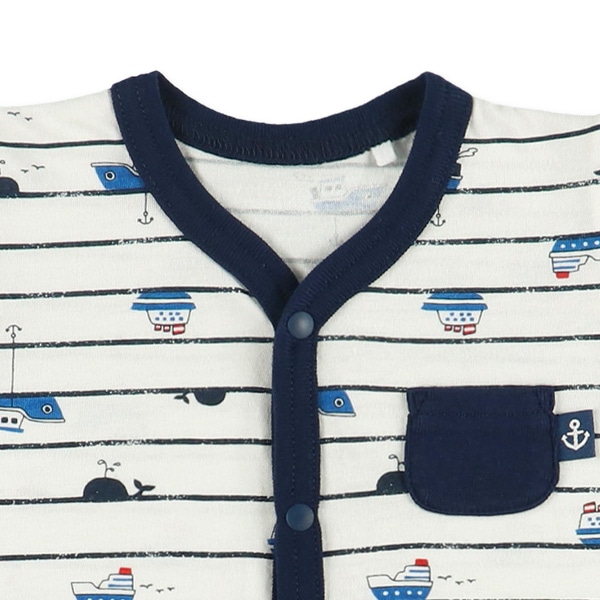 天竺マリンボーダー半袖プレオール