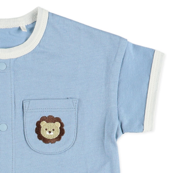 天竺胸ポケット刺繍半袖プレオール