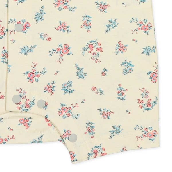 天竺小花総柄半袖プレオール