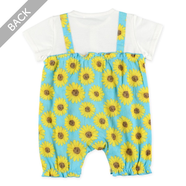 楊柳天竺切り替えひまわり半袖プレオール