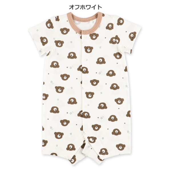 天竺くまフェイス総柄半袖プレオール