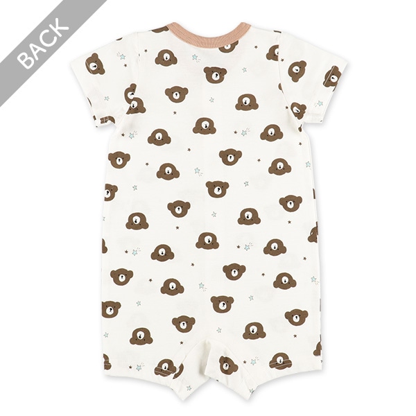 天竺くまフェイス総柄半袖プレオール