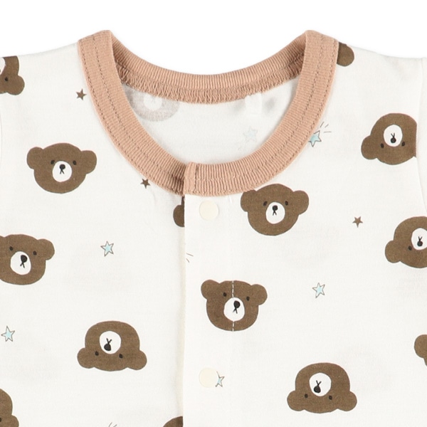 天竺くまフェイス総柄半袖プレオール