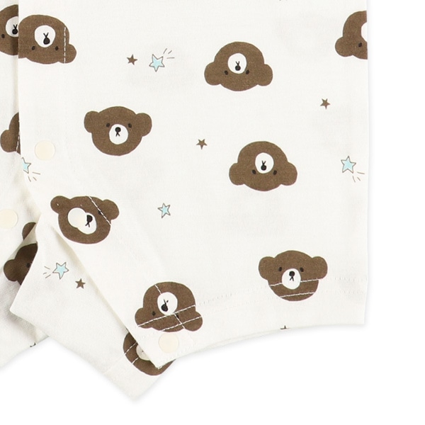 天竺くまフェイス総柄半袖プレオール