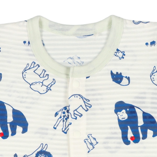 天竺ボーダーアニマル半袖プレオール