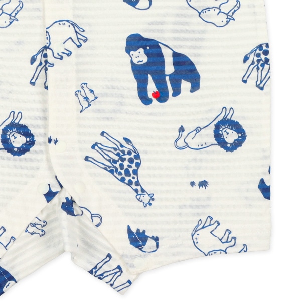 天竺ボーダーアニマル半袖プレオール