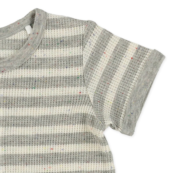 ワッフルネップボーダー半袖プレオール