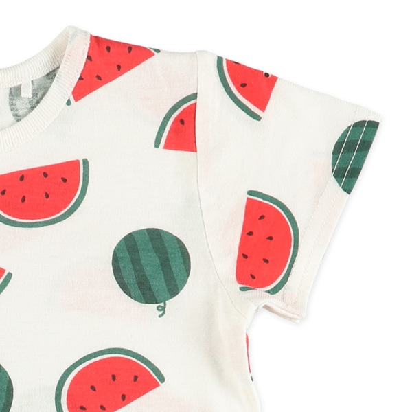 天竺スイカ総柄半袖プレオール