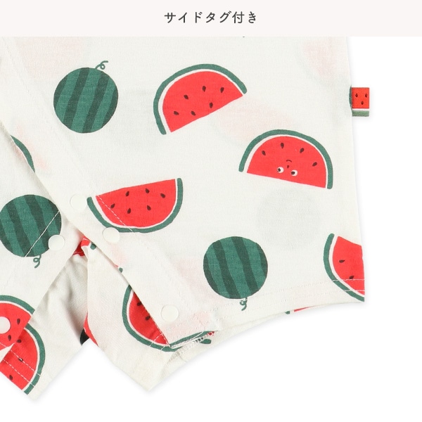 天竺スイカ総柄半袖プレオール