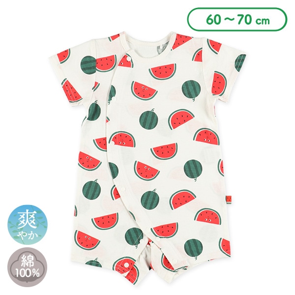 天竺スイカ総柄半袖プレオール