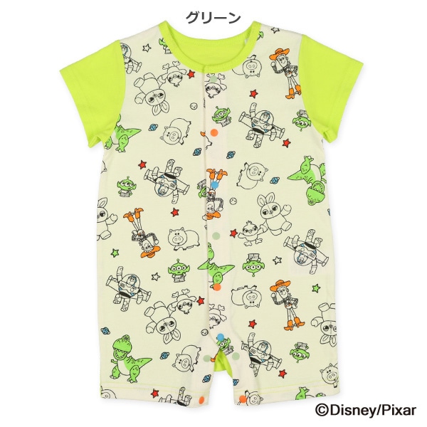 天竺総柄プリント半袖プレオール（トイ・ストーリー）