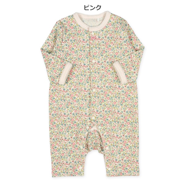 スムース小花柄リボン長袖プレオール