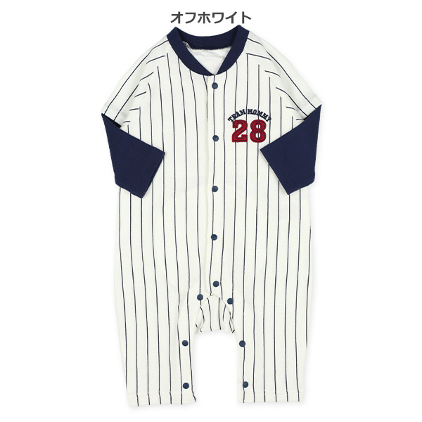 スムースベースボールユニフォーム風長袖プレオール