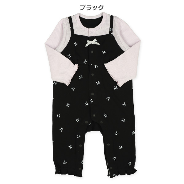 スムースサロペットリボン長袖プレオール
