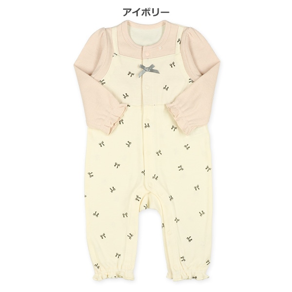 スムースサロペットリボン長袖プレオール