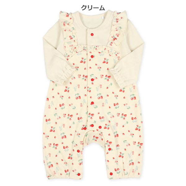 スムース花いちごフリル長袖プレオール