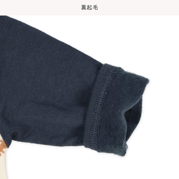 裏起毛セットイン恐竜長袖プレオール