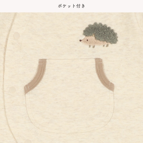 ニットキルトハリネズミポケット付き長袖プレオール