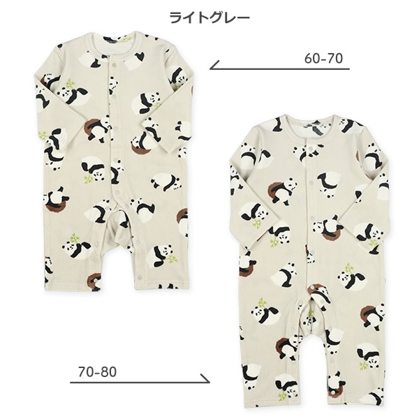 ストレッチフリースパンダ総柄長袖プレオール