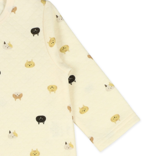 キルトねこフェイス総柄長袖プレオール