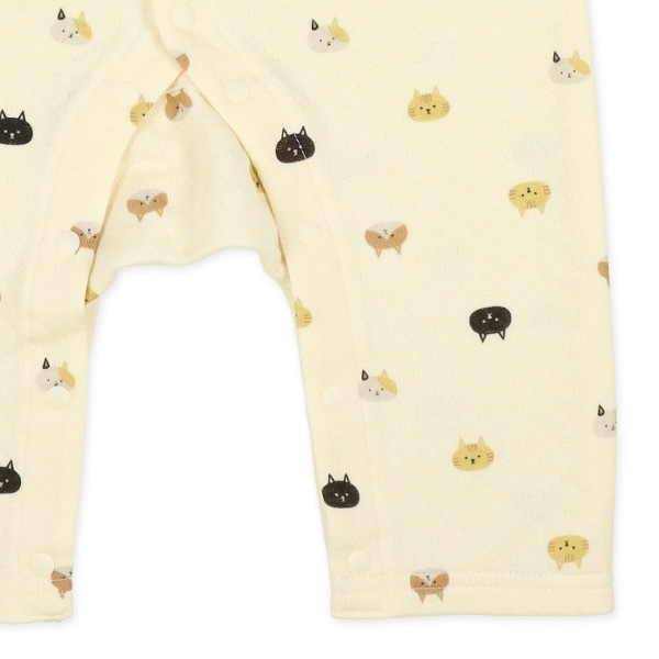 キルトねこフェイス総柄長袖プレオール