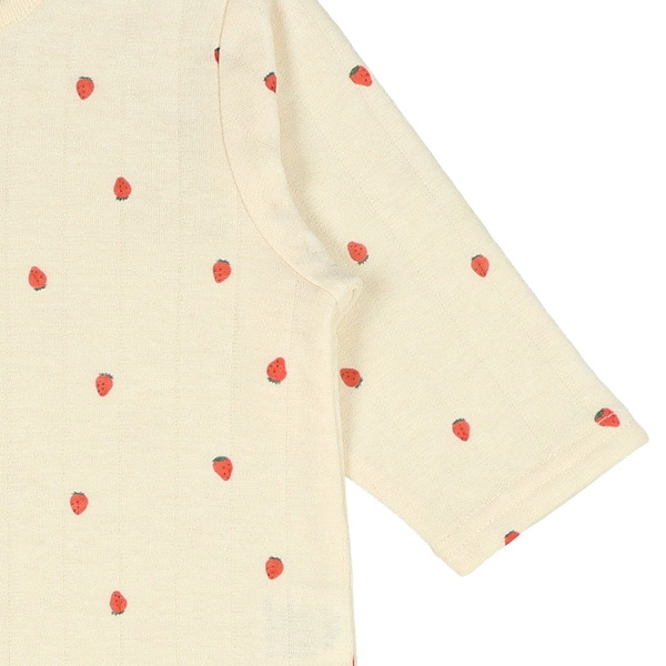 ニットキルトリブいちご長袖プレオール