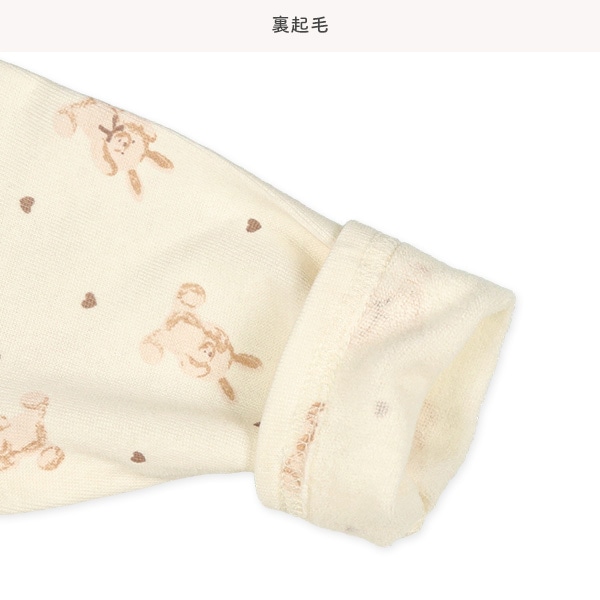 裏起毛うさぎ星長袖プレオール