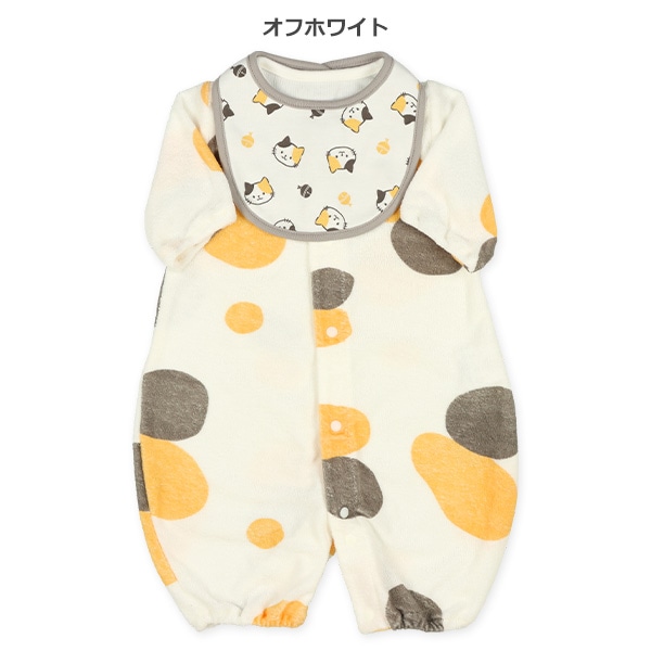 パイル長袖コンビドレス4点セット（三毛猫）