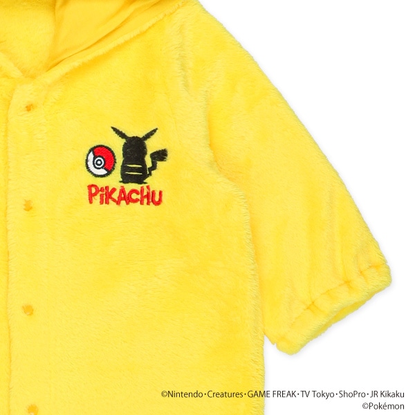 フリース防寒長袖コンビドレス（ピカチュウ）