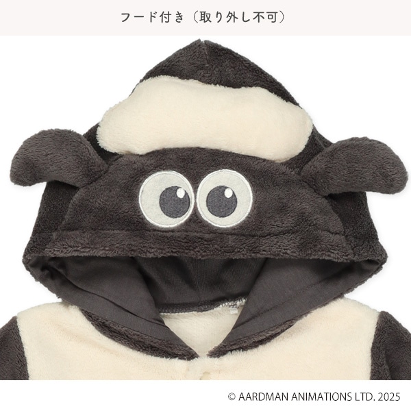 フリース防寒長袖コンビドレス（ひつじのショーン）