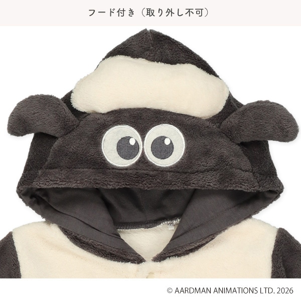 フリース防寒長袖コンビドレス（ひつじのショーン）