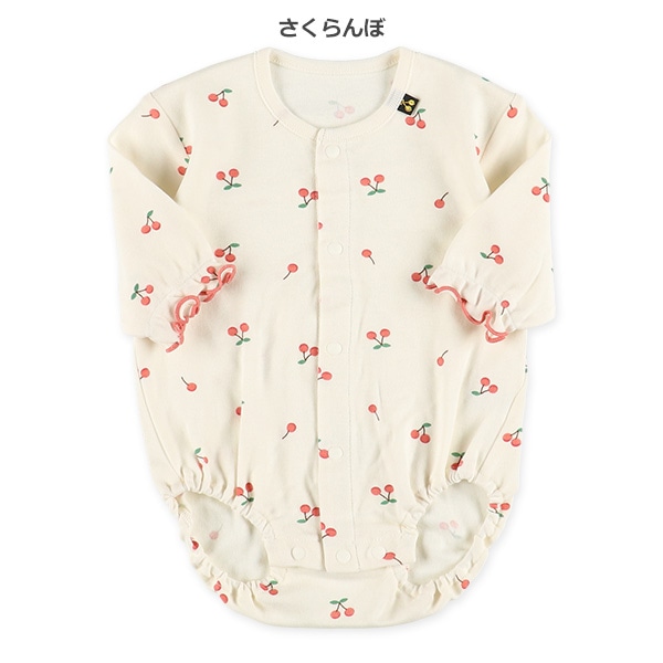 スムースシンプル総柄長袖ロンパース