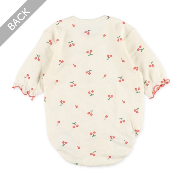 スムースシンプル総柄長袖ロンパース