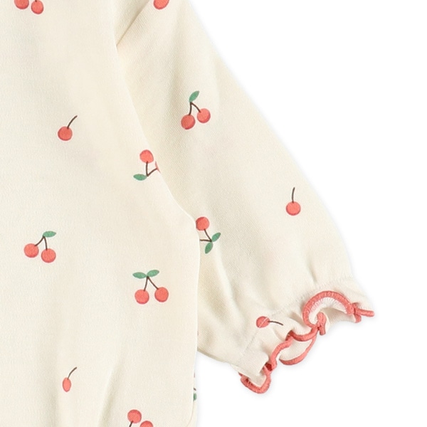 スムースシンプル総柄長袖ロンパース