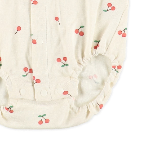 スムースシンプル総柄長袖ロンパース