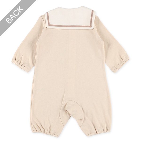 スムースセーラー襟長袖ロンパース